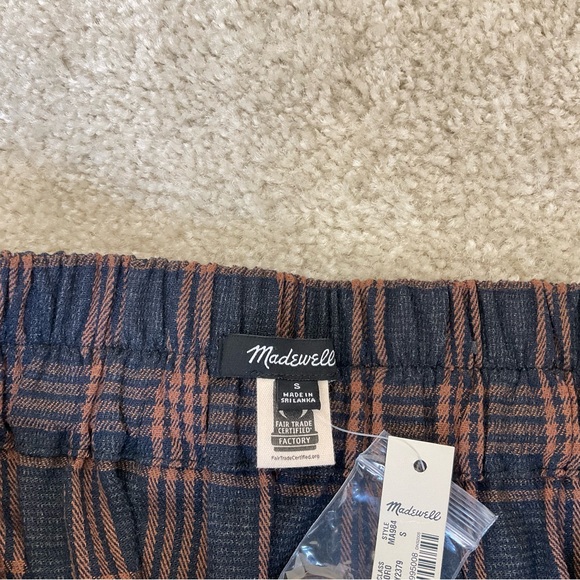 Madewell Brown Black Plaid Skirt Double Breasted Buttons Academia S - Picture 8 of 12